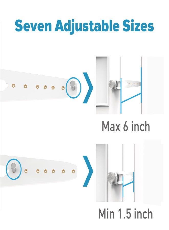 Neobay Cat Door Latch with Stabilizer, 7 Sizes Adjustable Cat Door Holder Latch, Keeps Dog Out of Litter Box, No-Drill & Portable for Interior Doors, White, 2 Packs - Image 3